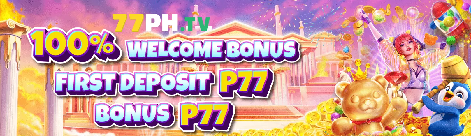Banner trò chơi slot bkwwin với các biểu tượng may mắn và jackpot khủng